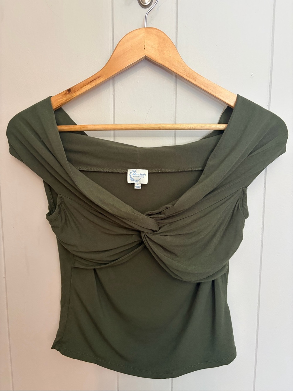 Francesca's Collections Olive Green Twist Front Tank